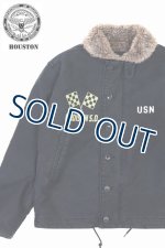 画像: 「HOUSTON/ヒューストン」INTER-LAKES カスタムN-1デッキジャケット USED加工モデル【ブラック】