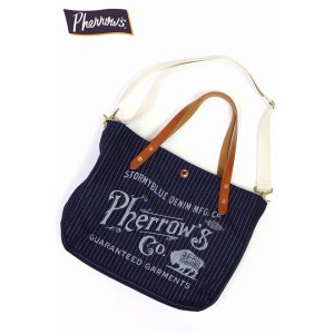 画像1: 「Pherrow's/フェローズ」ショルダーストラップ付トートバッグ【ウォバッシュ】 (1)