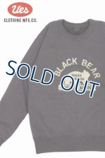 画像: 「UES/ウエス」BLACK BEAR プリントスウェット【ブラック】