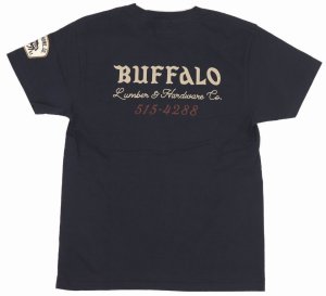 画像: 「Pherrow's/フェローズ」BUFFALOプリント＆ワッペンカスタムTシャツ PTシリーズ【S・ブラック】