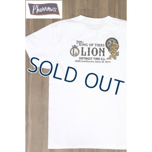 画像1: 「Pherrow's/フェローズ」LION プリントTシャツ PTシリーズ【ホワイト】 (1)