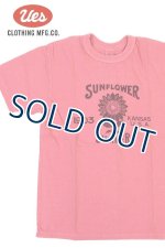 画像: 「UES/ウエス」SUNFLOWER  プリントTシャツ【ピンク】