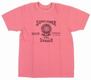 画像: 「UES/ウエス」SUNFLOWER  プリントTシャツ【ピンク】