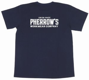 画像: 「Pherrow's/フェローズ」イーグルロゴプリントTシャツ PMTシリーズ【ネイビー】