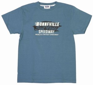 画像: 「Pherrow's/フェローズ」BONNEVILLE プリントTシャツ PTシリーズ【ブルーグレー】