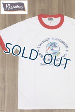 画像: 「Pherrow's/フェローズ」339TH FLIGHT TEST SQ リンガープリントＴシャツ【ホワイト×レッド】