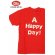 画像1: 「UES/ウエス」A HAPPY DAY! プリントTシャツ【レッド】 (1)