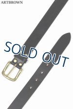 画像: 「ARTBROWN/アートブラウン」UKサドルレザー35mm幅ハーネスベルト【ブラック×ゴールド】