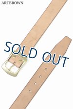 画像: 「ARTBROWN/アートブラウン」UKサドルレザー40mm幅ギャリソンベルト【タン×ゴールド】