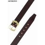 画像: 「ARTBROWN/アートブラウン」UKサドルレザー40mm幅ギャリソンベルト【チョコ×ゴールド】