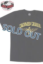 画像: 「JELADO/ジェラード」WINGED WHEEL プリント丸胴クルーネックTシャツ ワンウォッシュ【ブラック】