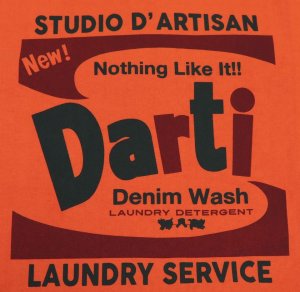 画像: 「STUDIO D'ARTISAN/ステュディオ・ダ・ルチザン」LAUNDRY SERVICE 吊り編みプリントＴシャツ【オレンジ】