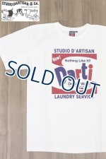 画像: 「STUDIO D'ARTISAN/ステュディオ・ダ・ルチザン」LAUNDRY SERVICE 吊り編みプリントＴシャツ【ホワイト】