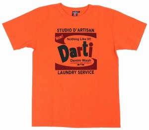 画像: 「STUDIO D'ARTISAN/ステュディオ・ダ・ルチザン」LAUNDRY SERVICE 吊り編みプリントＴシャツ【オレンジ】