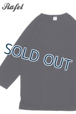 画像: 「Rafel/ラーフル」吊り編み天竺ラグラン7分袖Tシャツ【ブラック】
