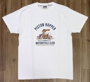 画像: 「Pherrow's/フェローズ」PISTON HOPPER プリントTシャツ PTシリーズ【ホワイト】