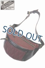 画像: 「Y'2 LEATHER/Y'2レザー」ホースハイドウエストバッグ【ブラック×チェリー】