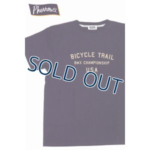 画像1: 「Pherrow's/フェローズ」BICYCLE TRAIL プリントTシャツ PTシリーズ【G.パープル】 (1)