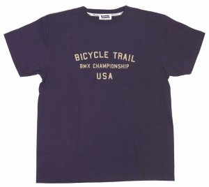 画像: 「Pherrow's/フェローズ」BICYCLE TRAIL プリントTシャツ PTシリーズ【G.パープル】