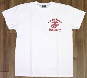 画像: 「Pherrow's/フェローズ」U.S.MARINES プリントTシャツ PTシリーズ【ホワイト】