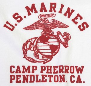 画像: 「Pherrow's/フェローズ」U.S.MARINES プリントTシャツ PTシリーズ【ホワイト】