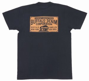 画像: 「Pherrow's/フェローズ」BUFFALO DENIM ヘンリーネックプリントＴシャツ【S・ブラック】