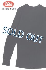 画像: 「UES/ウエス」ビッグワッフルＴシャツ【ブラック】