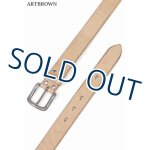 画像: 「ARTBROWN/アートブラウン」UKサドルレザー35mm幅ハーネスベルト【タン×シルバー】