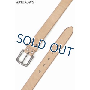 画像1: 「ARTBROWN/アートブラウン」UKサドルレザー35mm幅ハーネスベルト【タン×シルバー】 (1)