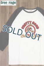 画像: 「FREE RAGE/フリーレイジ」PRETTY GOOD ラグラン7分袖Tシャツ【オフホワイト×スミ黒】