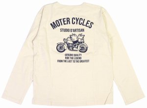 画像: 「STUDIO D'ARTISAN/ステュディオ・ダ・ルチザン」MOTER CYCLES 長袖プリントＴシャツ【ベージュ】