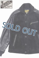 画像: 「Y'2 LEATHER/Y'2レザー」ステアスエード×ステアオイル リブジャケット【ブラック×ブラック】