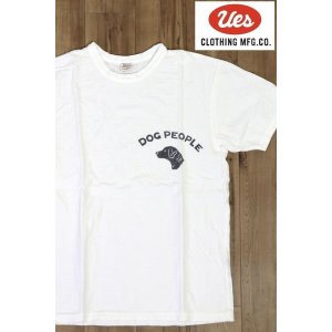 画像1: 「UES/ウエス」DOG PEOPLE プリントTシャツ【ホワイト】 (1)