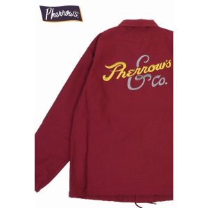 画像1: 「Pherrow's/フェローズ」Pherrow's&Co刺繍コーチジャケット【バーガンディ】 (1)