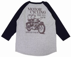 画像: 「STUDIO D'ARTISAN/ステュディオ・ダ・ルチザン」SPEED TWIN ラグラン7分丈Ｔシャツ【杢グレー×ネイビー】