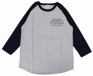 画像: 「STUDIO D'ARTISAN/ステュディオ・ダ・ルチザン」SPEED TWIN ラグラン7分丈Ｔシャツ【杢グレー×ネイビー】