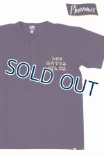 画像: 「Pherrow's/フェローズ」OILS ヘンリーネックプリントＴシャツ【グレーパープル】