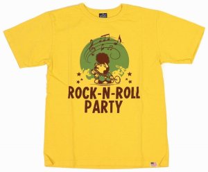 画像: 「STUDIO D'ARTISAN/ステュディオ・ダ・ルチザン」ROCK-N-ROLL PARTY プリントＴシャツ【イエロー】