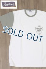 画像: 「Pherrow's/フェローズ」WESTERNプリント バイカラーTシャツ PTPシリーズ【ホワイト×グレー】