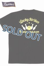 画像: 「Pherrow's/フェローズ」Lucky Strikesプリント＆刺繍Tシャツ PTPシリーズ【S・ブラック】
