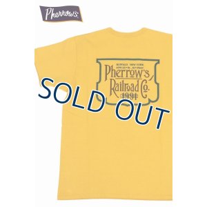 画像1: 「Pherrow's/フェローズ」Railroad CoプリントTシャツ PMTシリーズ【マスタード】 (1)