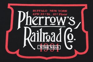 画像: 「Pherrow's/フェローズ」Railroad CoプリントTシャツ PMTシリーズ【ブラック】