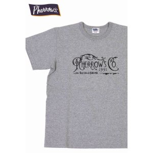 画像1: 「Pherrow's/フェローズ」PHERROW'S CoプリントTシャツ PMTシリーズ【H・グレー】 (1)