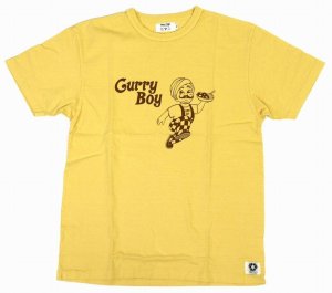 画像: 「FREE RAGE/フリーレイジ」Curry Boy プリントリサイクルコットンTシャツ【イエロー】