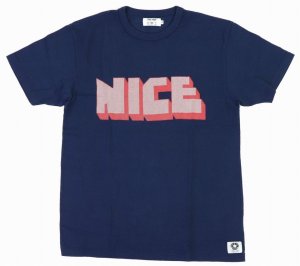 画像: 「FREE RAGE/フリーレイジ」NICE プリントリサイクルコットンTシャツ【ネイビー】