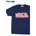 画像: 「FREE RAGE/フリーレイジ」NICE プリントリサイクルコットンTシャツ【ネイビー】
