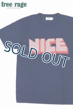 画像: 「FREE RAGE/フリーレイジ」NICE プリントリサイクルコットンTシャツ【ネイビー】