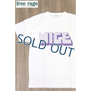 画像1: 「FREE RAGE/フリーレイジ」NICE プリントリサイクルコットンTシャツ【ホワイト】 (1)