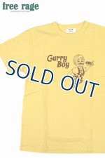 画像: 「FREE RAGE/フリーレイジ」Curry Boy プリントリサイクルコットンTシャツ【イエロー】