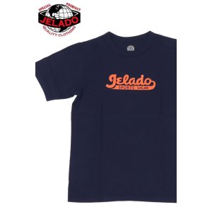 画像1: 「JELADO/ジェラード」JELADOロゴ プリント丸胴クルーネックTシャツ【オールドネイビー】 (1)